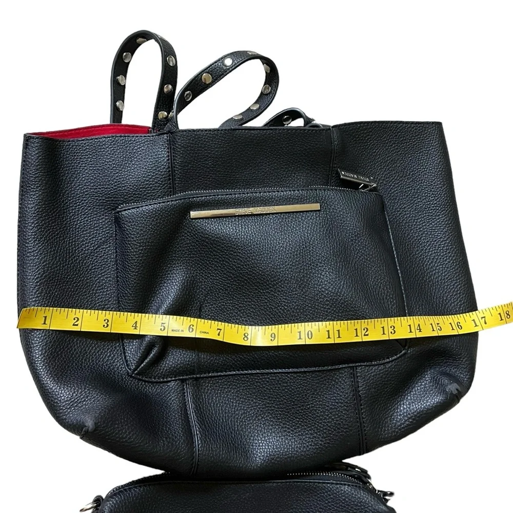 Steve Madden Purse Set Lof Ot 2 Shoulder‎ Tote Black Red Liner Work Bag Women ✅